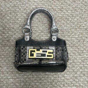 Guess mini purse black gray  gold bag